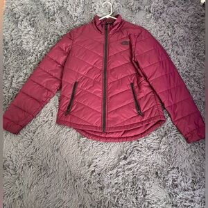 burgundy north face jacket!